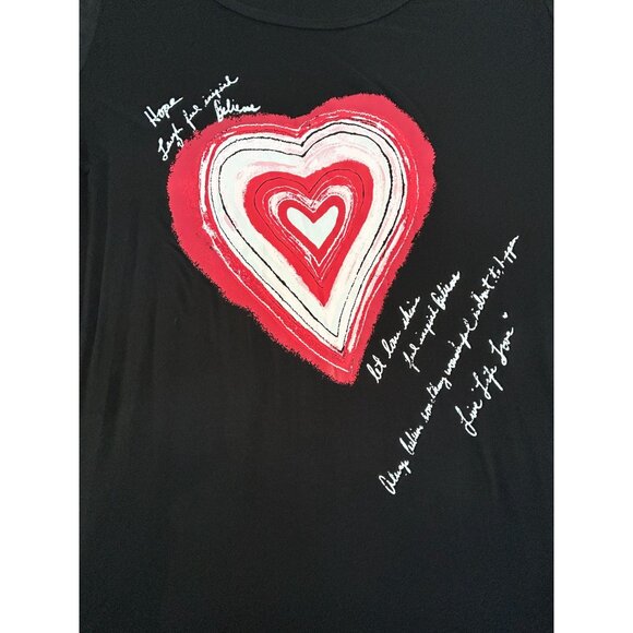 Chico's Womens Black Heart Graphic Long Sleeve Cozy Tee Dress L/XL Stretch New - Picture 8 of 8